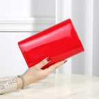 Minimal leather handbag with slim profile