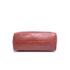 Large capacity leather tote bag with pocket
