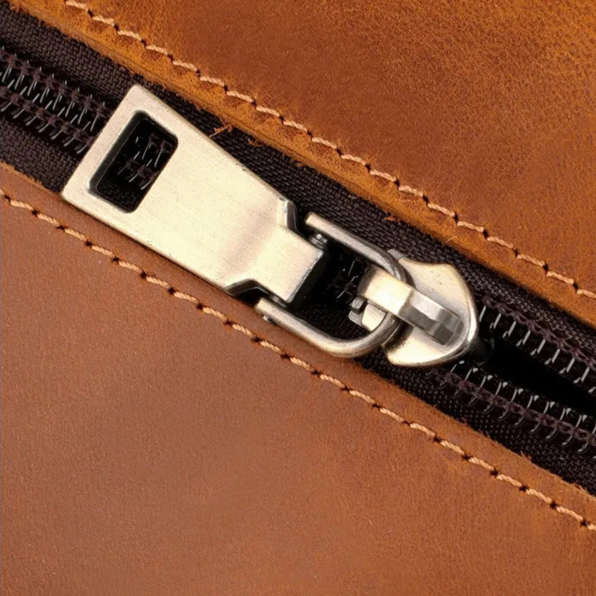 Durable travel leather toiletry bag
