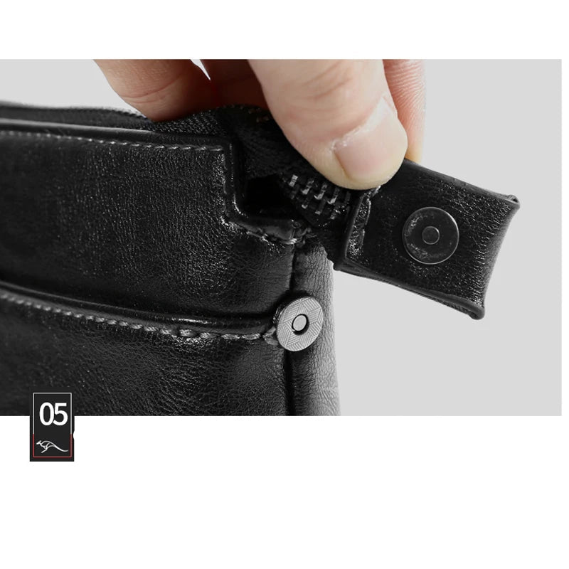Minimalist leather clutch with detachable strap