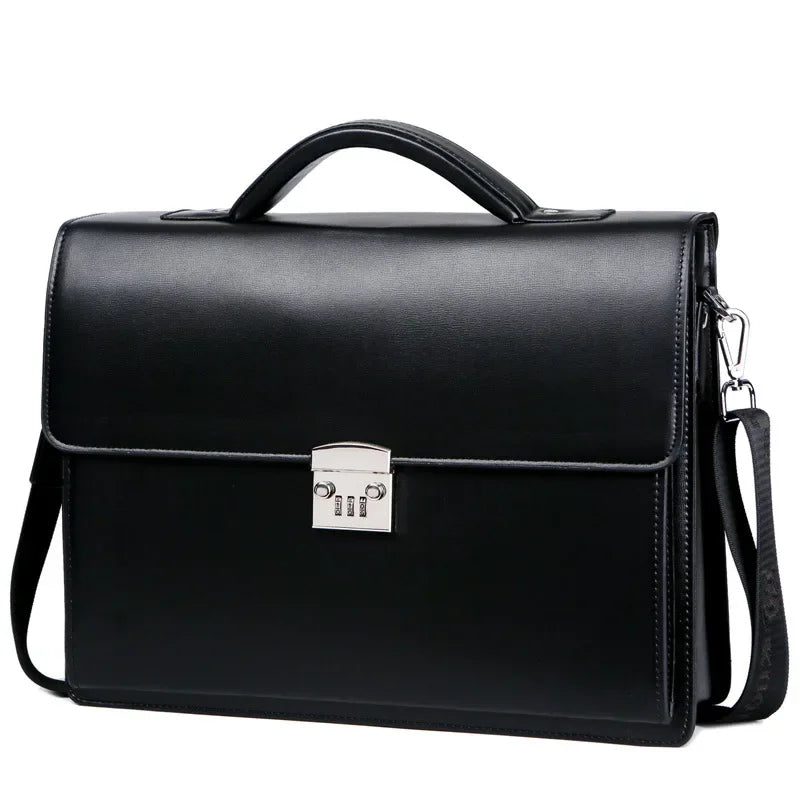 Men's leather briefcase bag