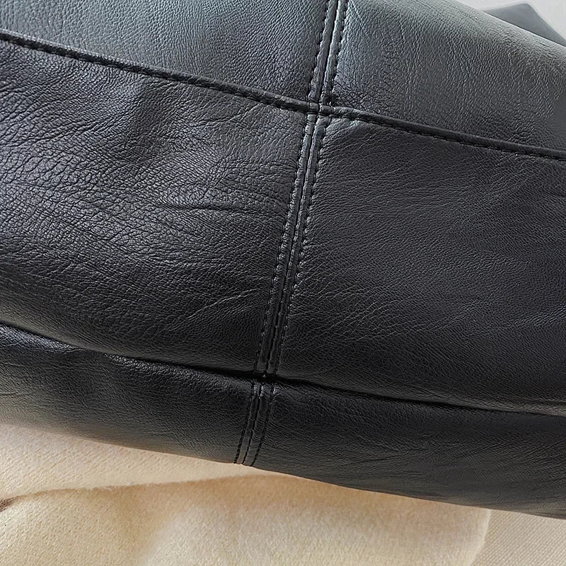 Chic oversized leather tote bag