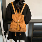 Soft suede backpack for women