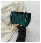 Corduroy handbag with soft velvet texture