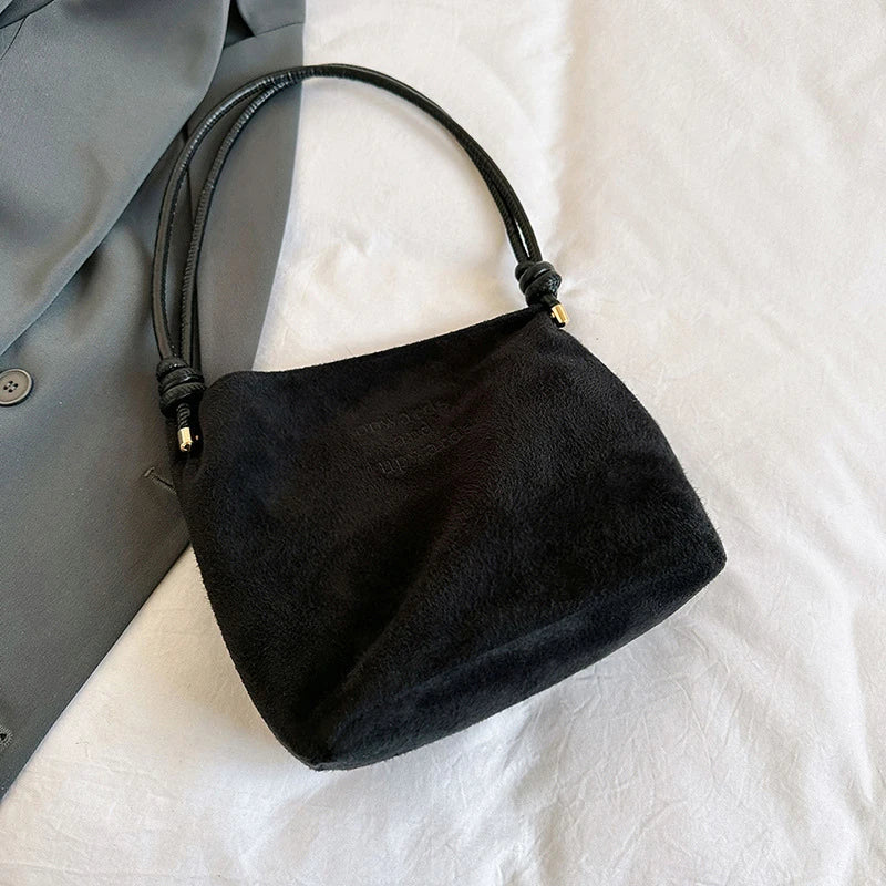 Casual suede shoulder bag for city walks