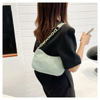 Corduroy handbag set with soft chain handle