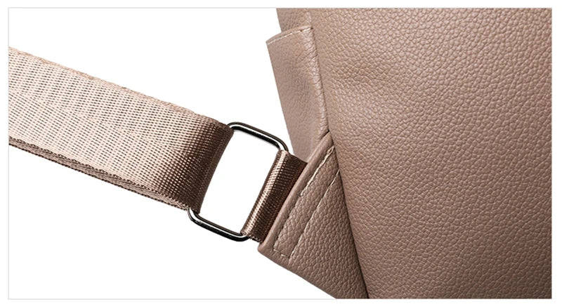 Smooth leather backpack with top handle