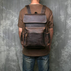 Sleek leather rucksack backpack