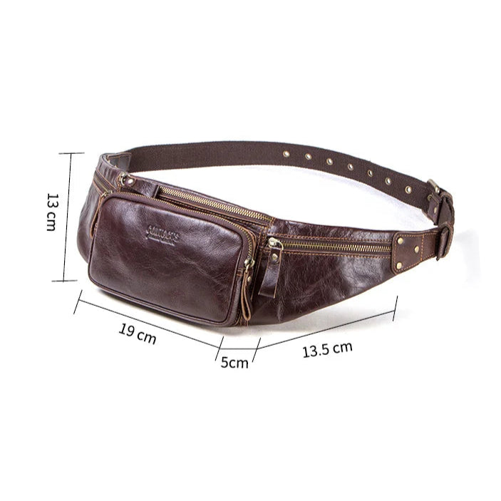 Leather belt bag for men