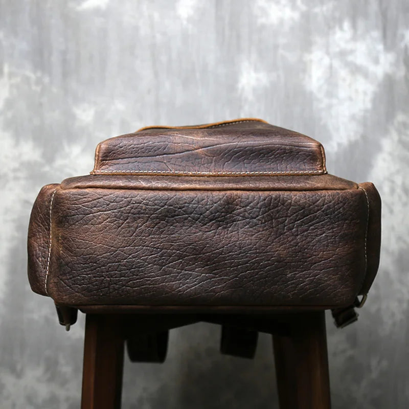 Sleek leather rucksack backpack