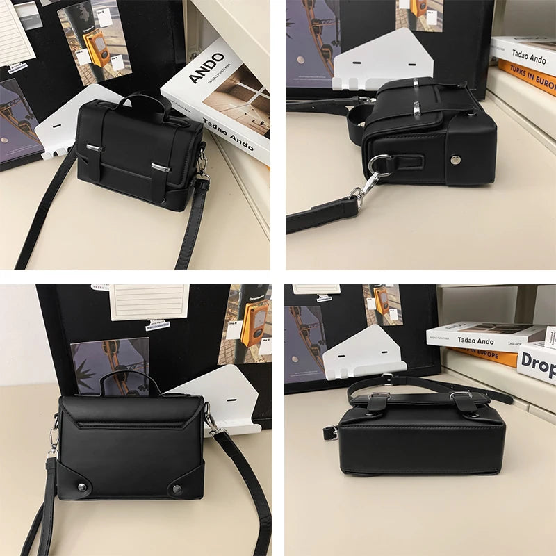 Compact leather crossbody bag