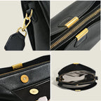 Soft leather handbag with zipper