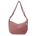 Corduroy handbag with adjustable shoulder strap