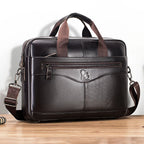 Men's structured leather laptop case