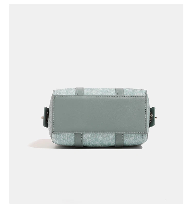 Structured denim crossbody handbag