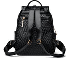 Everyday black leather backpack