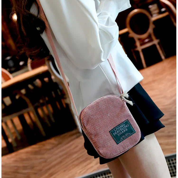 Classic corduroy crossbody bag