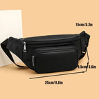Large capacity leather bum bag for men