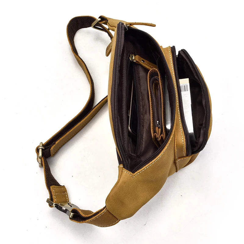 Classic leather bum bag for men