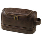Classic leather toiletry bag for men