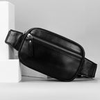 Zip-top leather belt bag