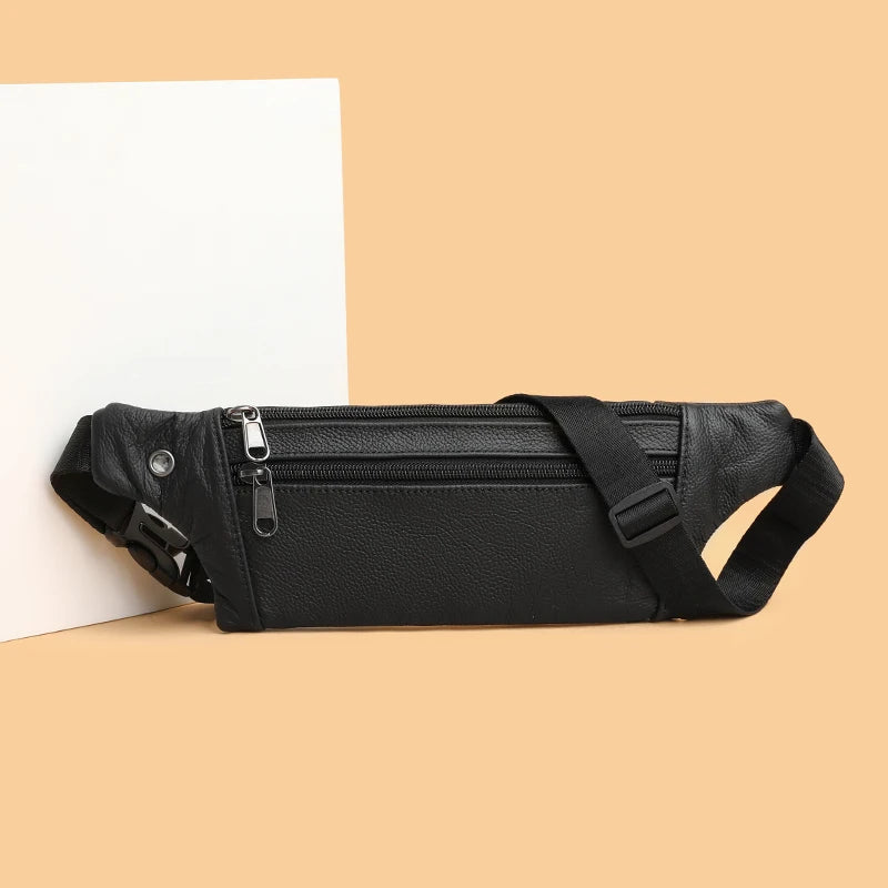 Soft-touch leather bum bag