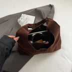 Slouch-style suede handbag