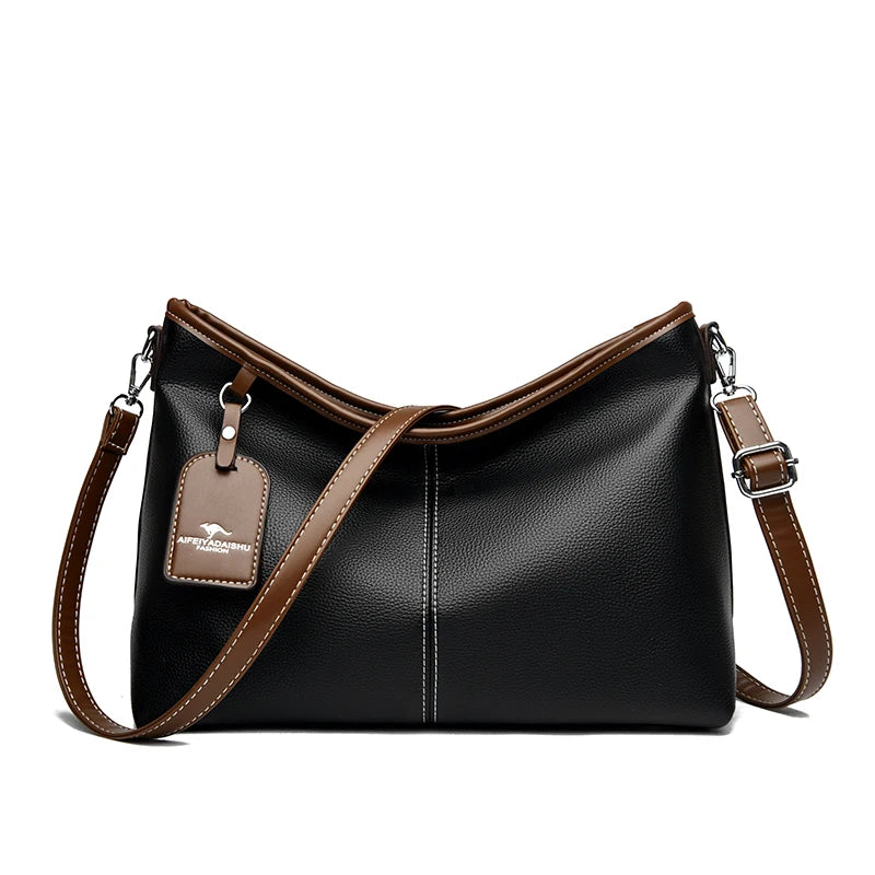 Leather handbag for work, shopping, or travel