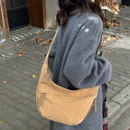 Slouchy suede shoulder bag