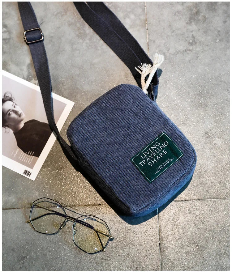 Classic corduroy crossbody bag