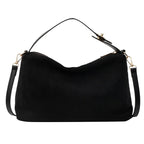 Everyday suede shoulder purse with secure zipper