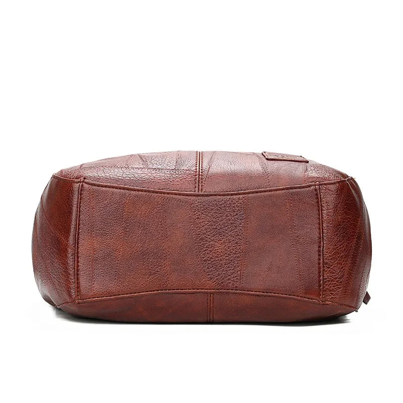Coffee leather hobo bag