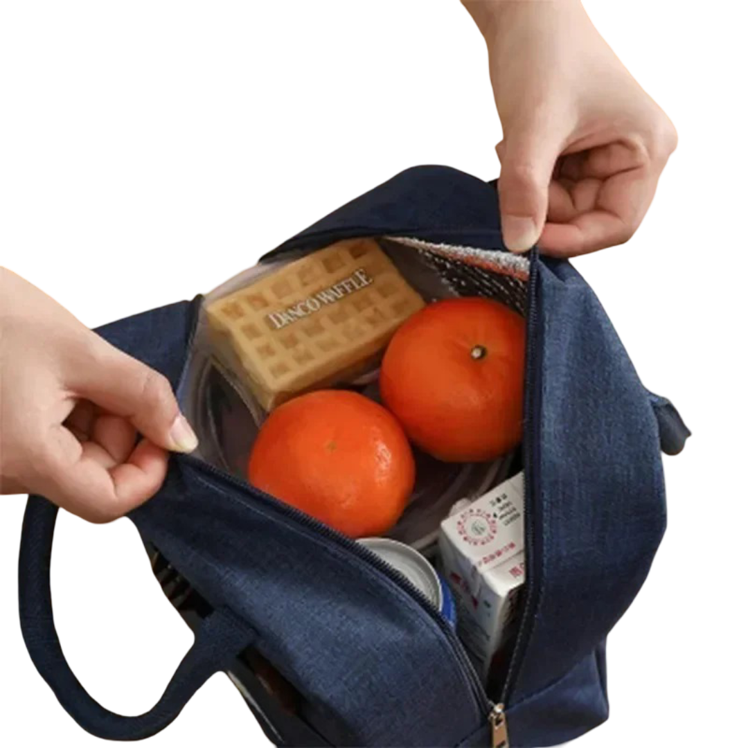 Small black insulated lunch bag