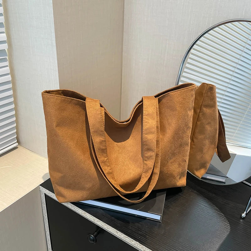 Elegant suede tote bag