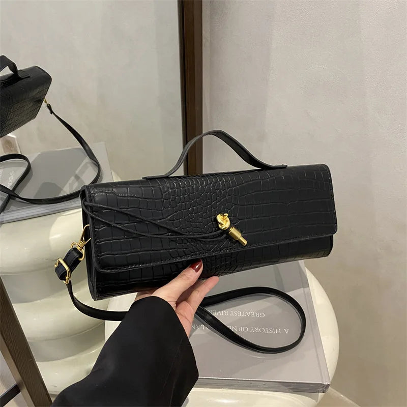 Compact leather handbag