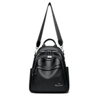 Convertible leather backpack for women