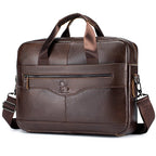Men's structured leather laptop case