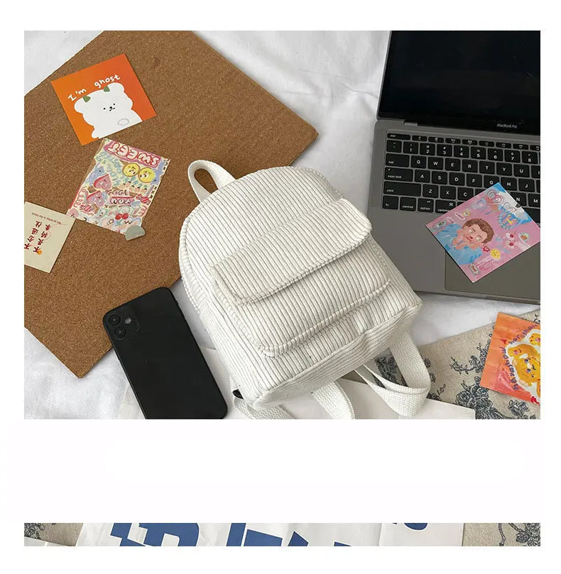 Mini corduroy backpack