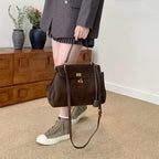 Chic suede handbag for work and city style