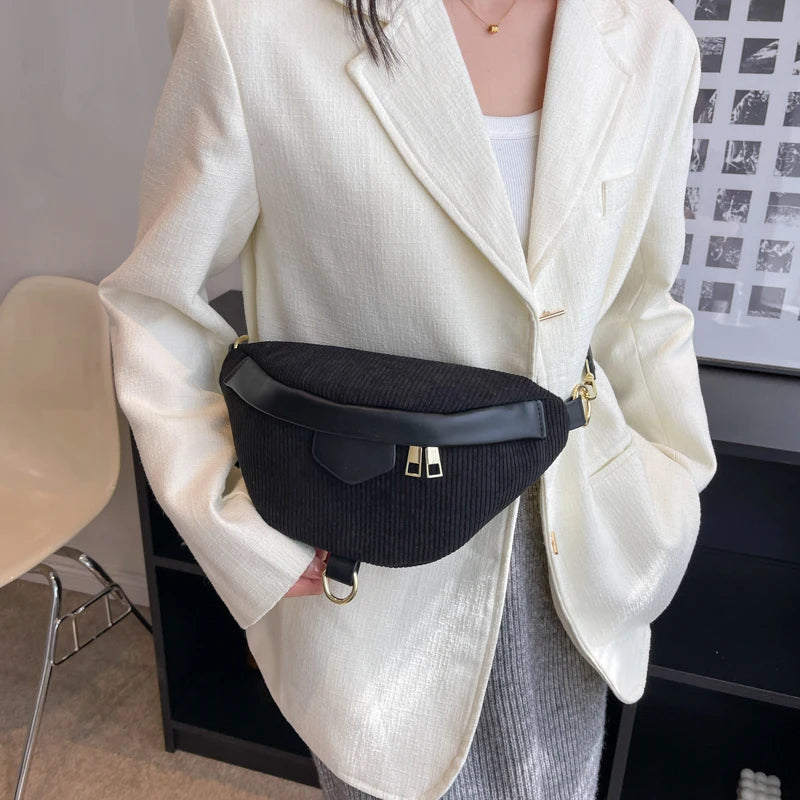 Adjustable corduroy bum bag