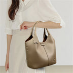 Leather shoulder handbag