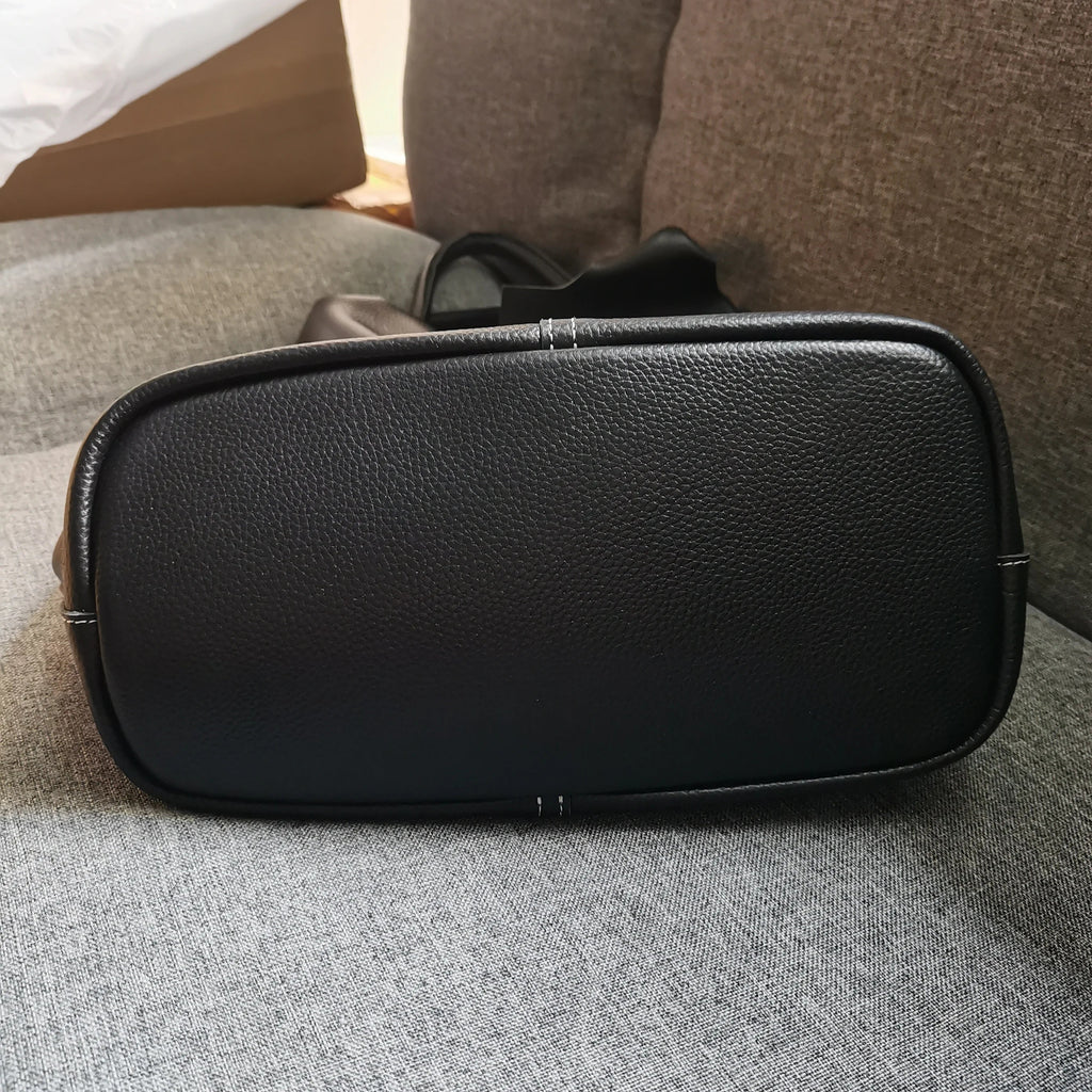 Modern leather tote bag