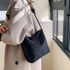 Casual suede shoulder bag for city walks