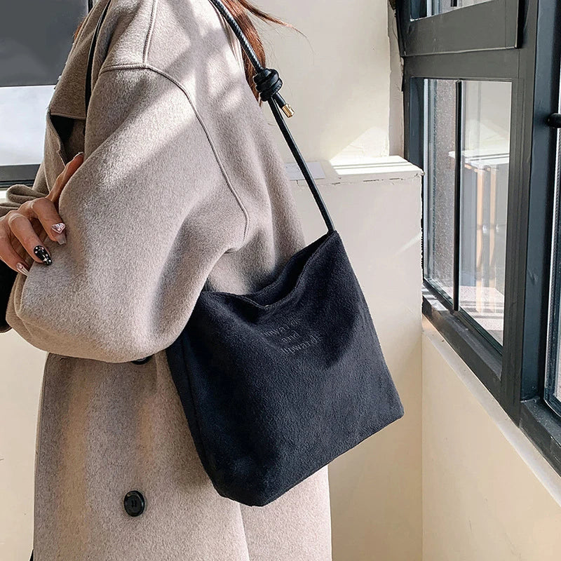 Casual suede shoulder bag for city walks