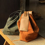 Large suede slouch bag