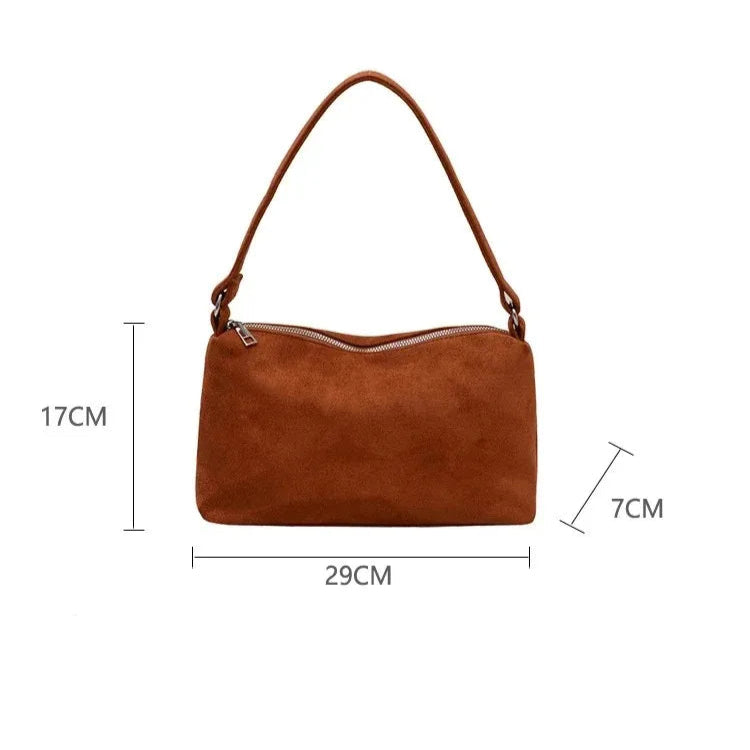 Structured suede shoulder bag