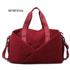 Corduroy sports gym bag with shoe pocket