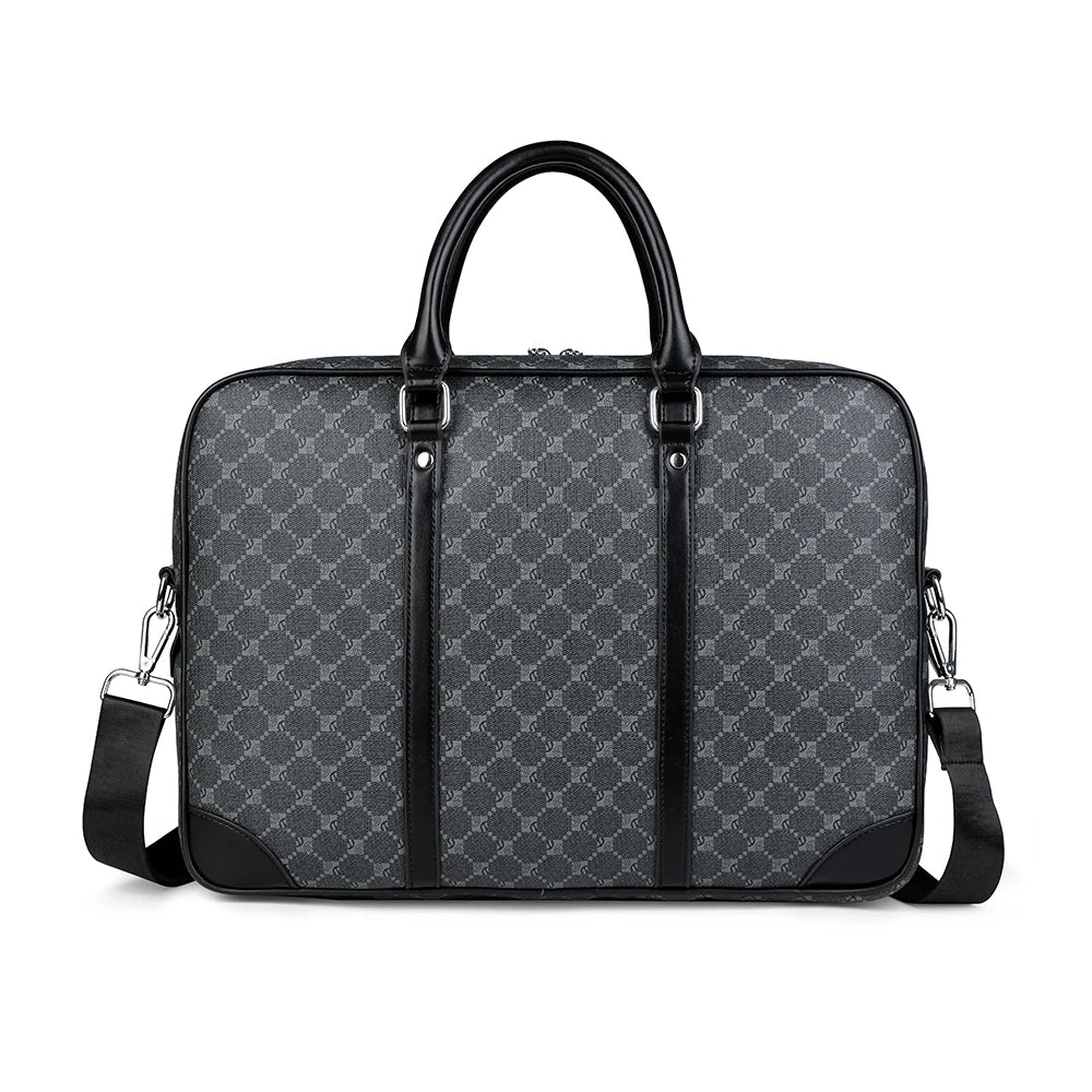 Designer-inspired leather laptop briefcase