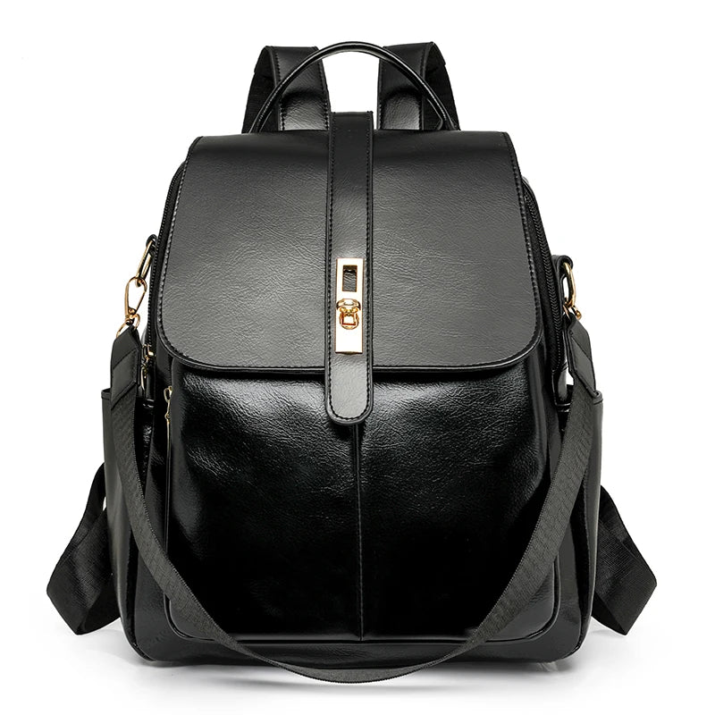 Leather flap satchel