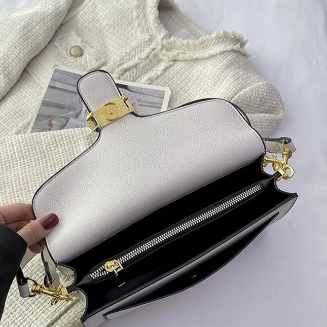 Designer inspired leather crossbody bag